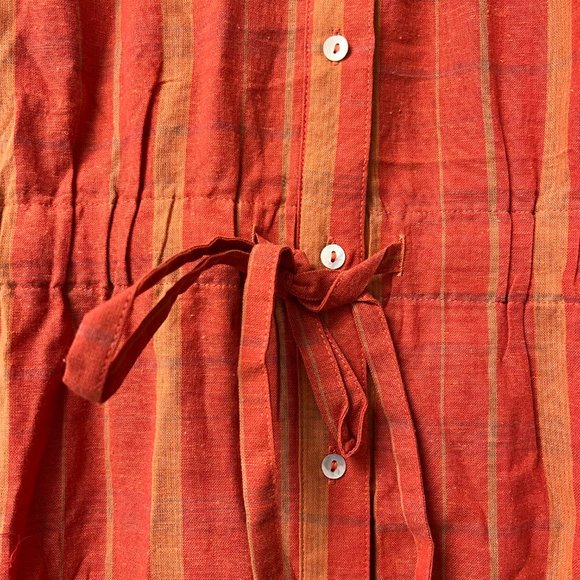 Roolee Scarlet Tie Waist Dress Orange Plaid Medium NWT - Picture 9 of 11